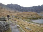 DSCN0232 Marijn walking by Llyn Llydaw reservoir.JPG